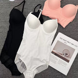 MB FASHION Plunging Neckline Shapewear Bodysuit 1677