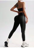 MB FASHION Strapless Bandeau Crop Top & High-Waisted Leggings Activewear Set 2425