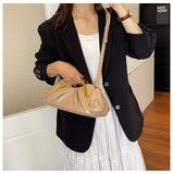 EVERY FASHION Ruched Gold-Frame Shoulder Bag