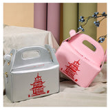 Every Fashion Chinese Takeout Box Style Handbag with Pagoda Print