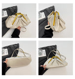 EVERY FASHION Ruched Gold-Frame Shoulder Bag