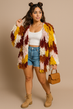 EVERY FASHION Shaggy Knit Fringe Statement Cardigan