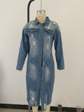 MB FASHION HOLE OVER DENIM JACKET 932LY ONLY S