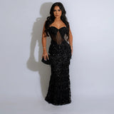 MALYBGG Stylish Spaghetti Strap A-Line Dress with Sequins 900907LY