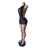 MB FASHION Sexy Halter Keyhole Cutout Short Romper 88685