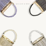 EVERY FASHION Woven Handle Basket-Style Handbag