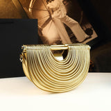 Every Fashion Half-Moon Statement Handle Bag with Layered Design