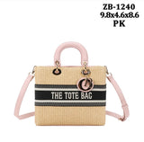 Every Fashion Straw Tote Bag with detachable strap 1240