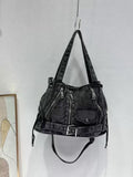 Every fashion Denim Moto Biker Handbag