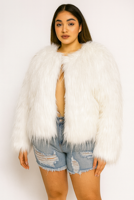 Every Fashion Chic Luxe Faux Fur Statement Jacket