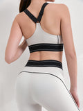 MB FASHION Square-Neck Sports Bra & High-Waisted Leggings Activewear Set 5085