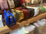 Every Fashion Half-Moon Statement Handle Bag with Layered Design