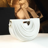 Every Fashion Half-Moon Statement Handle Bag with Layered Design