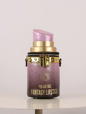 Every Fashion Novelty Lipstick-Shaped Handbag with Glitter Finish TS-1048