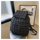 EVERY FASHION Quilted Puffer Backpack with Flap Closure
