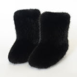 MB FASHION Short Faux Fur Winter Boots