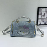Every Fashion Rhinestone Denim Crossbody Bag 3088
