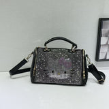 Every Fashion Rhinestone Denim Crossbody Bag 3088