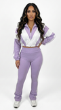 EVERY FASHION Zip-Up Crop Jacket & High-Waist Jogger Set MB 5015LY