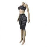 MB FASHION Sexy Halter Twist Front Two Piece Set 6103