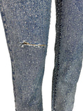 MB FASHION High-Waist Rhinestone Detail Skinny Jeans 8028