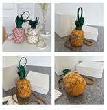 Every Fashion Pineapple-Inspired Studded Barrel Handbag with Drawstring Top 9355