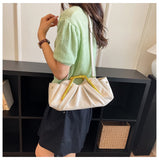 EVERY FASHION Ruched Gold-Frame Shoulder Bag