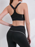 MB FASHION Square-Neck Sports Bra & High-Waisted Leggings Activewear Set 5085