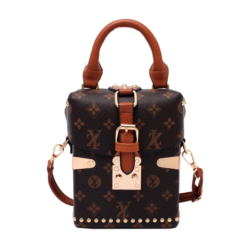 EVERY FASHION Luxury Inspired Monogram Small Top Handle Bag