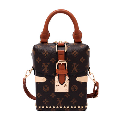 EVERY FASHION Luxury Inspired Monogram Small Top Handle Bag