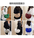 Every Fashion Half-Moon Statement Handle Bag with Layered Design