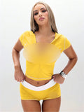 MB FASHION Cropped Zip-Up Hoodie & Shorts Two-Piece Set 6015