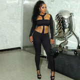 MB FASHION Long Sleeve Sheer Panel Cutout Jumpsuit 341