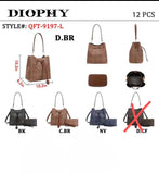 EVERY FASHION Drawstring Bucket Handbag with Matching Pouch QFT-9197-L