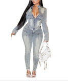 MB FASHION Fitted Denim Jacket and High-Waisted Skinny Jeans Set 8595LY