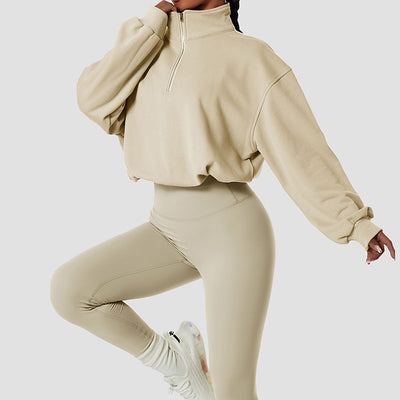 MB FASHION ZIP UP PULL-OVER ACTIVE WEAR TOP 6464LY