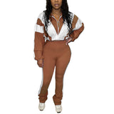 MB FASHION Zip-Up Crop Jacket & High-Waist Jogger Set 5015LY