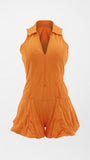 MB FASHION Halter Neck Ruffle Hem COTTON Bubble Romper 1330LY