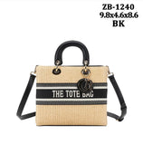 Every Fashion Straw Tote Bag with detachable strap 1240