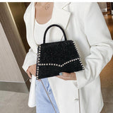Every Fashion Rhinestone Studded Top Handle Bag