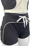 MB FASHION Zip-Up Short Sleeve Crop Jacket and Shorts Active Set 5011