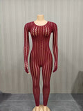 MB FASHION Sexy Black Sheer Mesh Jumpsuit 1470