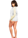 MB FASHION Cropped Zip Track Jacket & Matching Shorts Set 6030