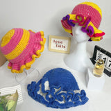 Every Fashion (MIXED PACK 6 PIECE) Handmade Crochet Ruffle Brim Hat