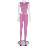 MB FASHION Sleeveless Cut-Out Ruched Set 290