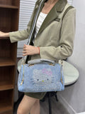 Every Fashion Rhinestone Denim Crossbody Bag 3088