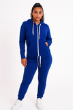 MB FASHION  Zip-Up Hoodie and Jogger Pants Set with Drawstring Waist 12489R