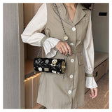 Every Fashion Quilted Mini Shoulder Bag with Decorative Charms