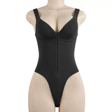 MB FASHION Front-Zip Shapewear Bodysuit – Plunging Neck 602