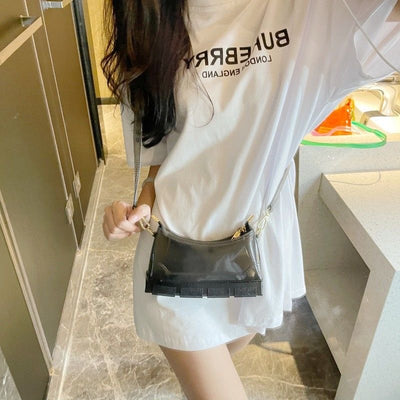 EVERY FASHION Clear Structured Mini Shoulder Bag with Chunky Base